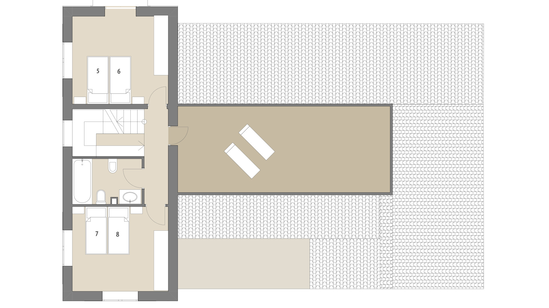 Finca Once Pinos: Piso superior