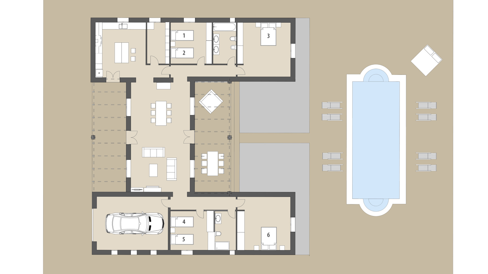 Finca Bellpuig: Erdgeschoss