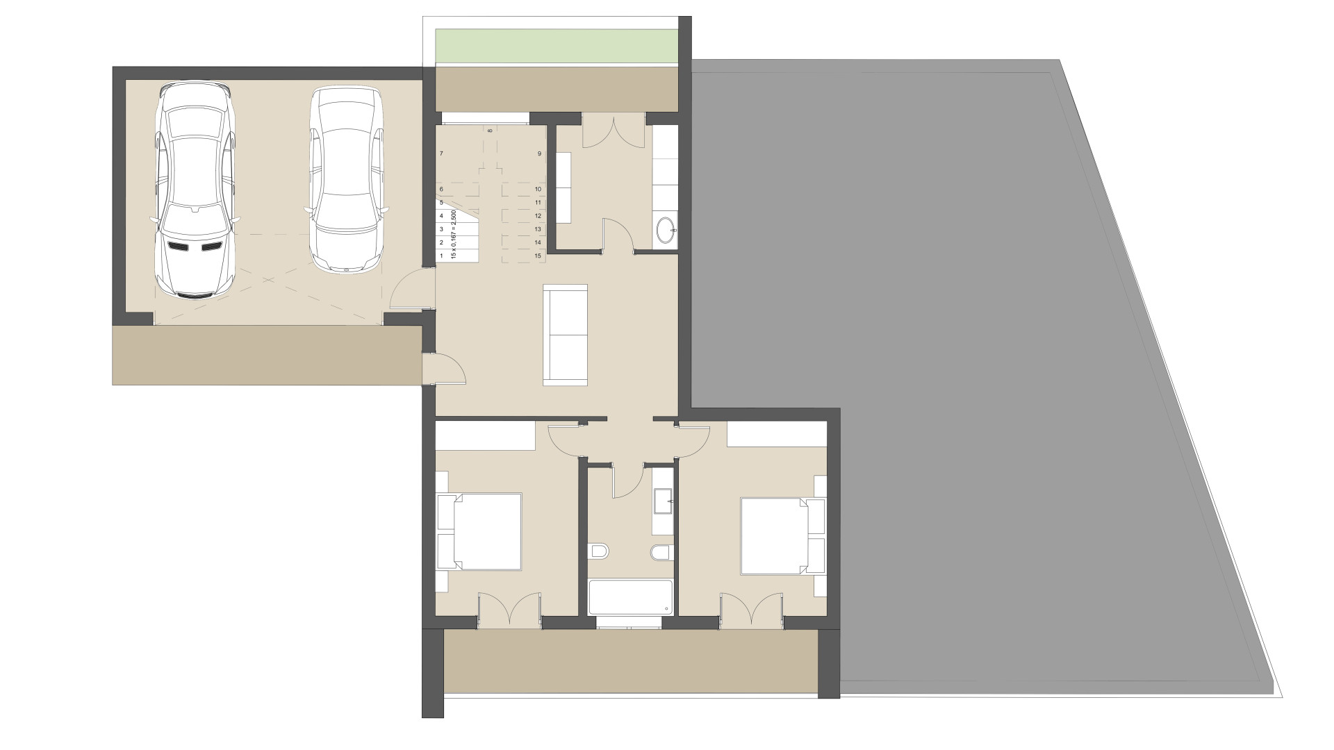 Urban Villa Arcadia 50: Upper floor