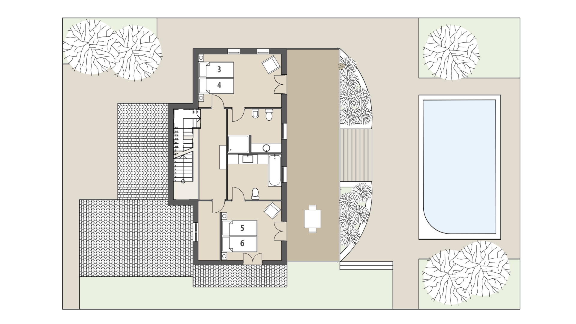 Rural Villa Mira al Campo: Upper floor