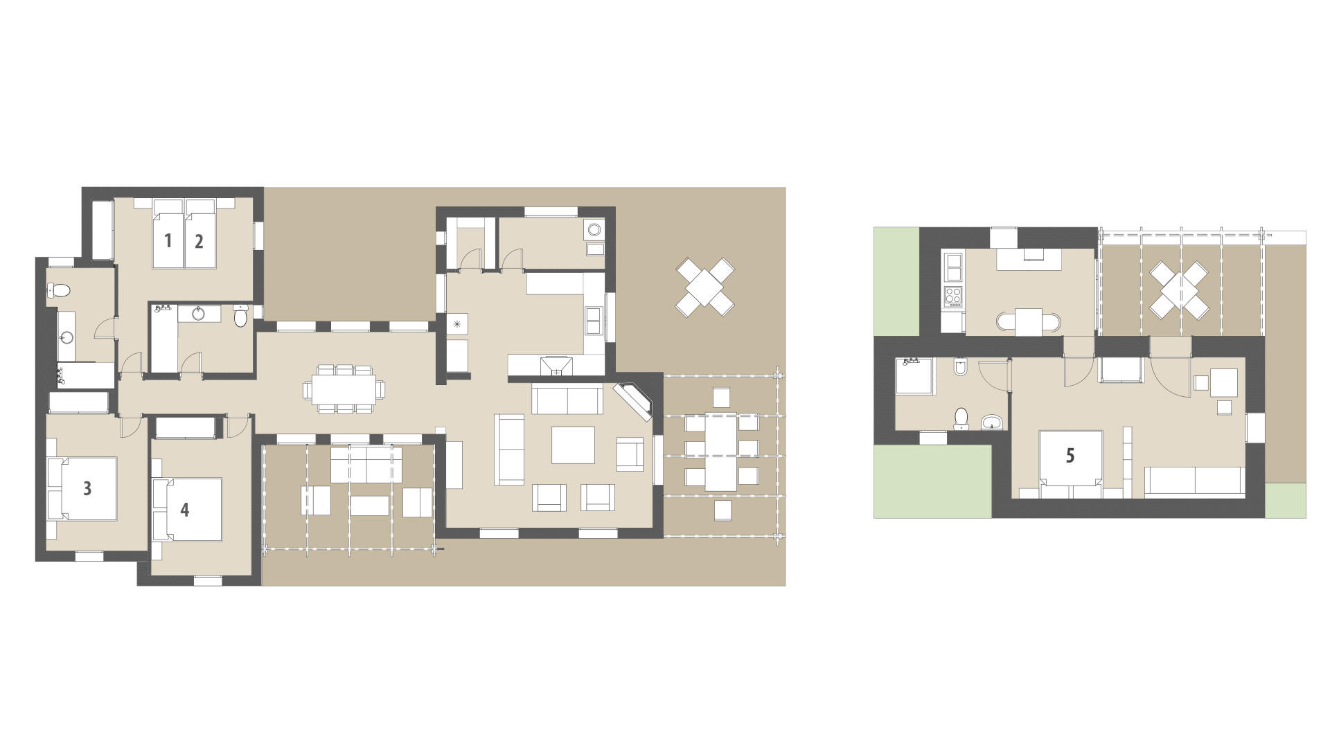 Finca Casa Oliveres: Planta baja y Piso superior