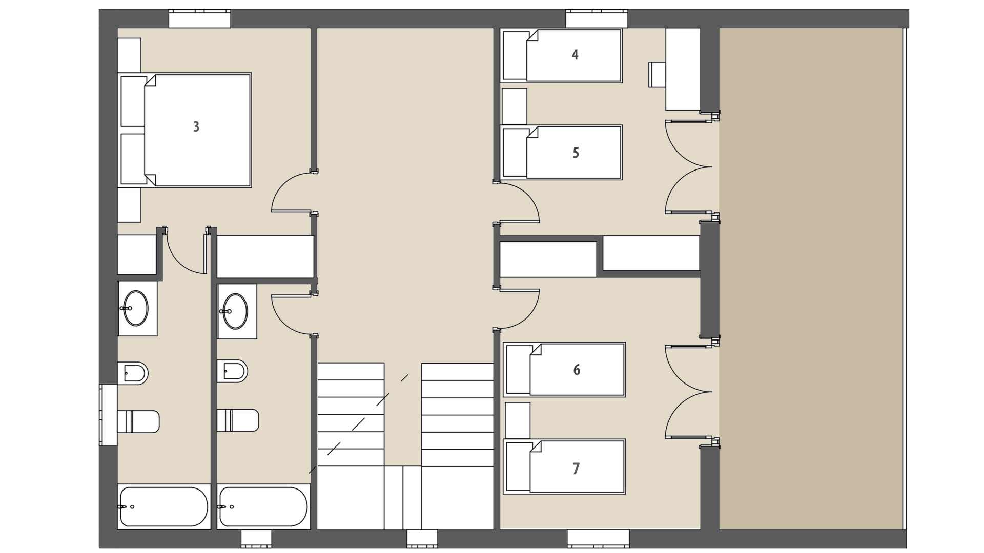 Finca Es Serral: Obergeschoss
