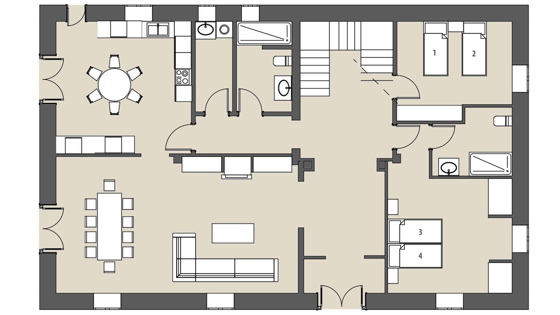 Finca Ses Oliveres: Planta baja