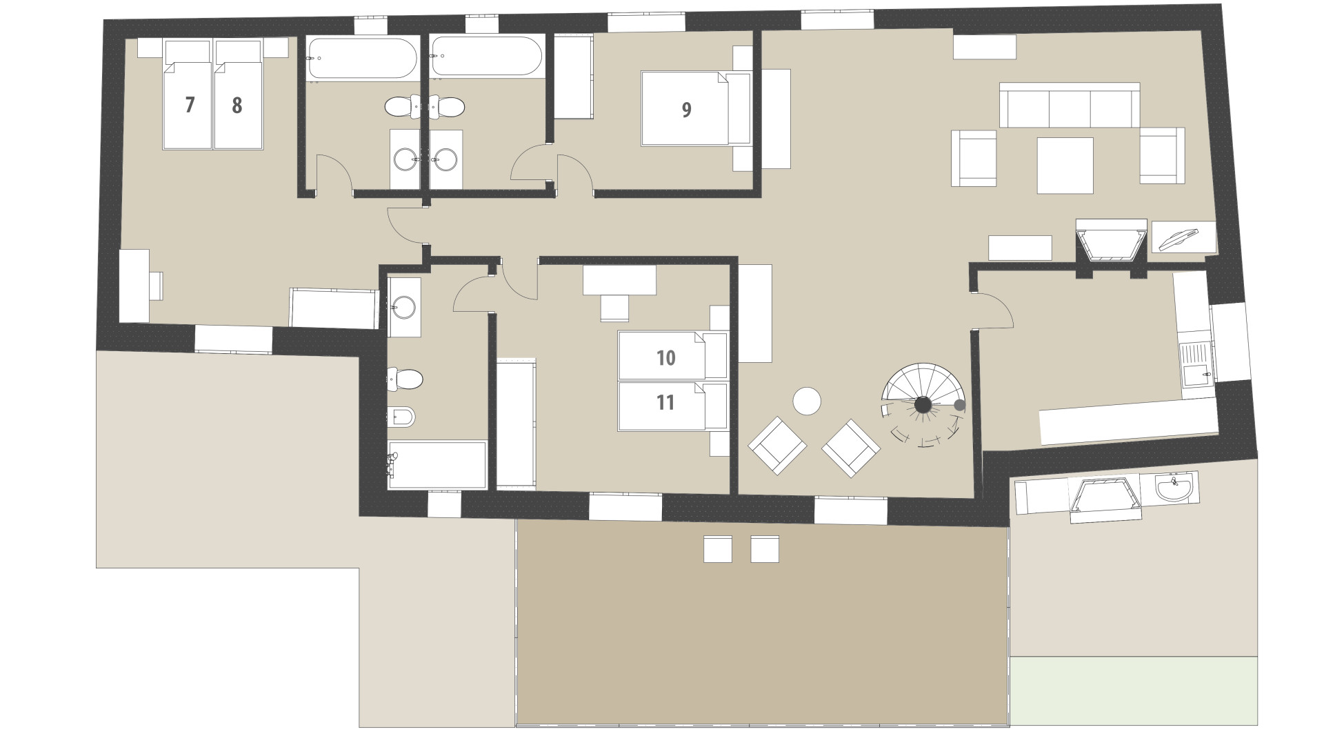 Finca Son March: Piso superior