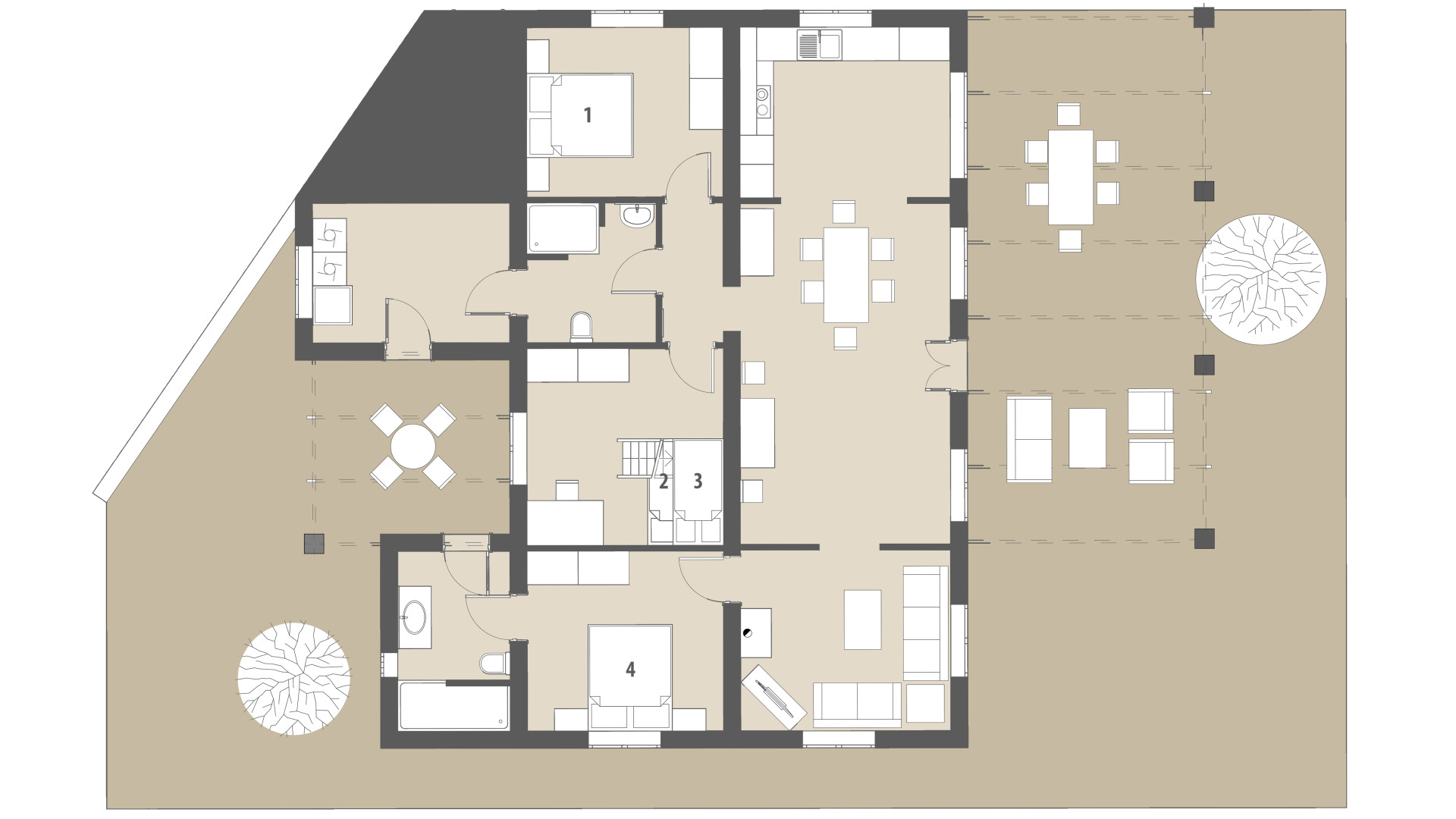 Finca Son Fangos: Planta baja