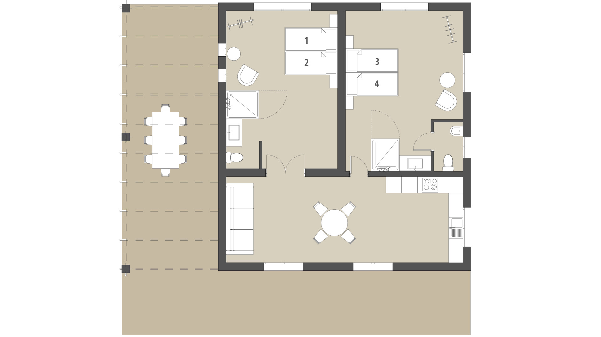 Finca Pleta de Son Delabau: Planta baja