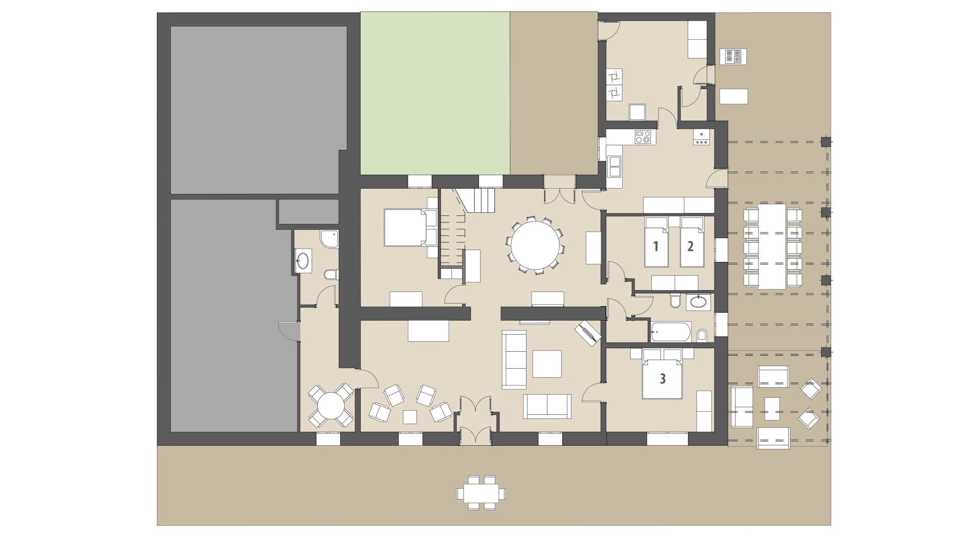 Finca Ses Cases de Son Isidros: Planta baja