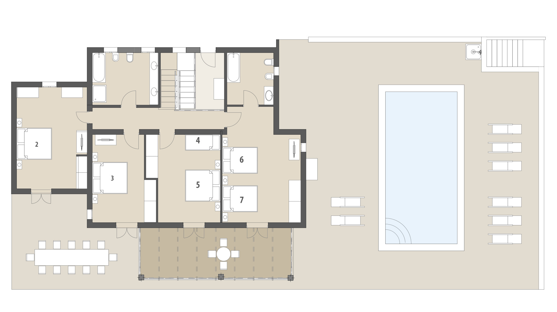 Finca Salida del Sol: Piso superior