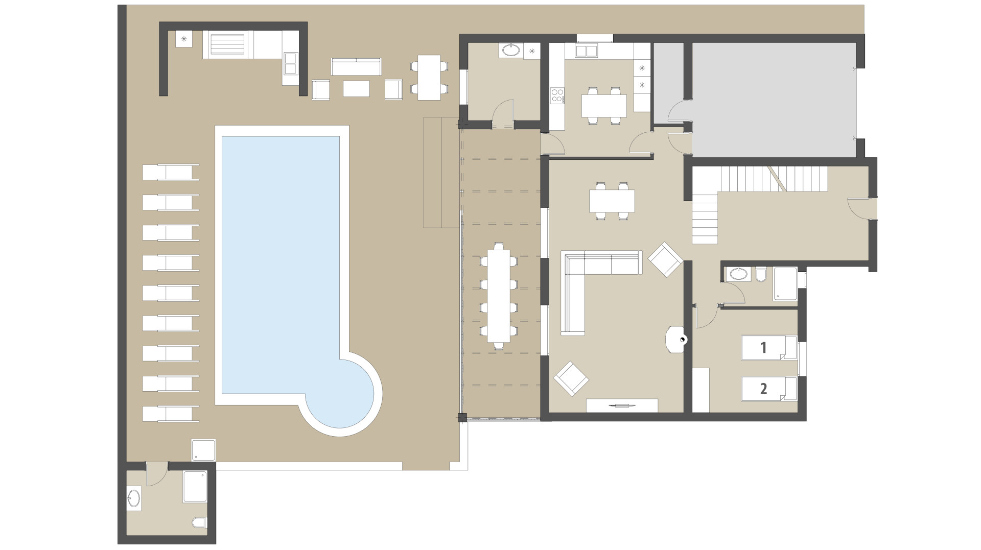 Villa Tres Soles: Planta baja