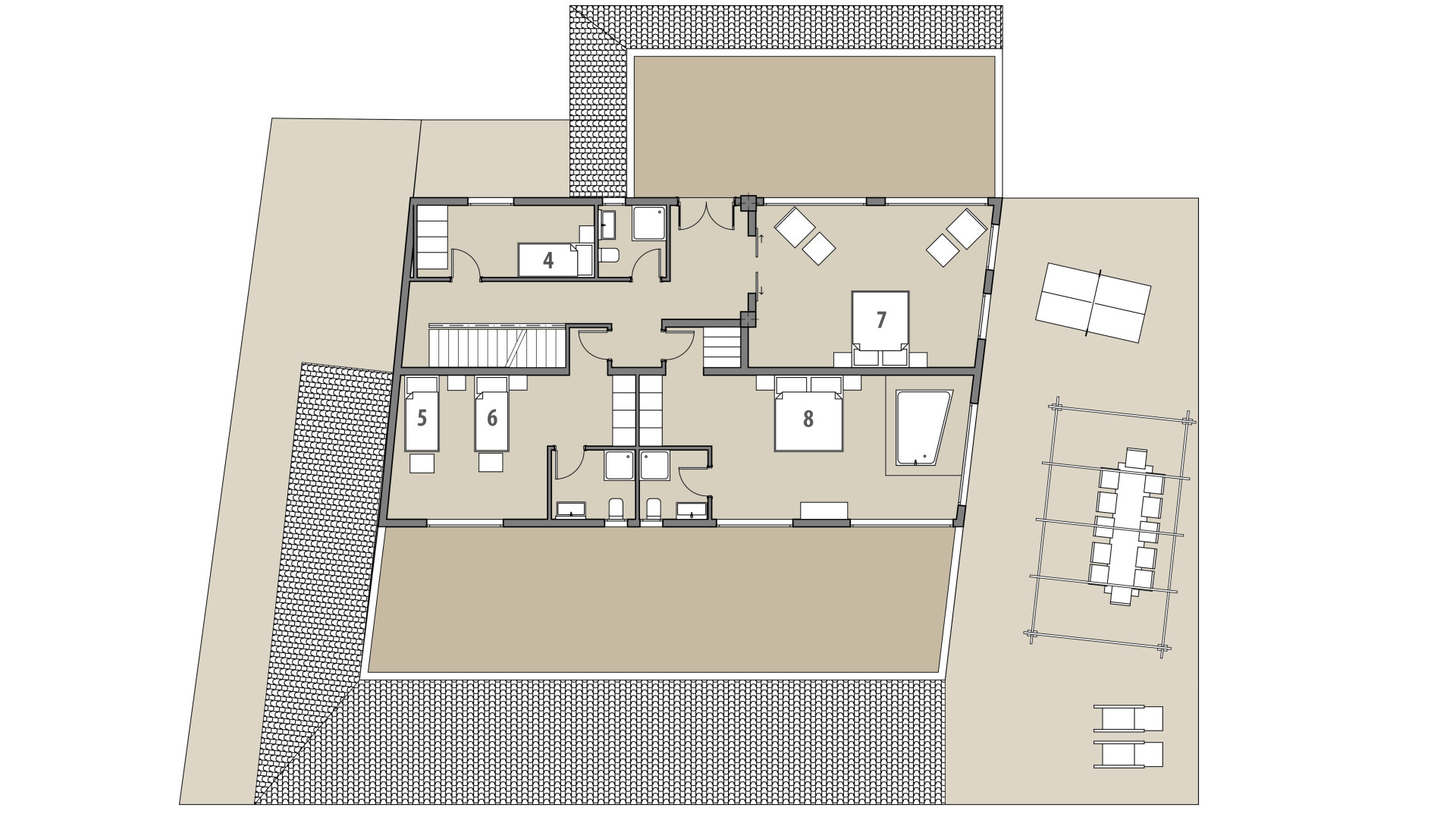 Rural Villa La Tierra: Upper floor