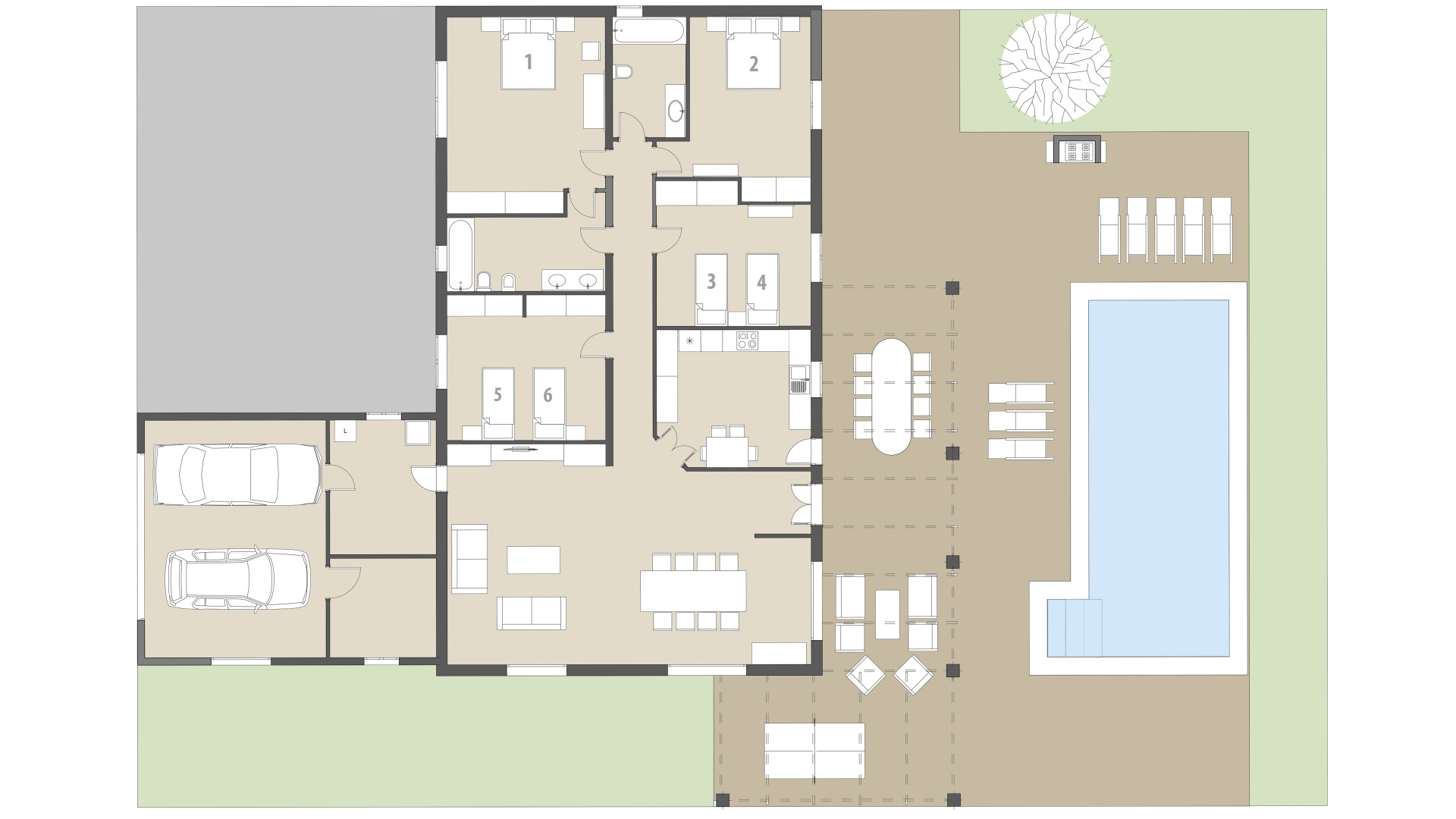 Rural Villa La Vinya: Ground floor