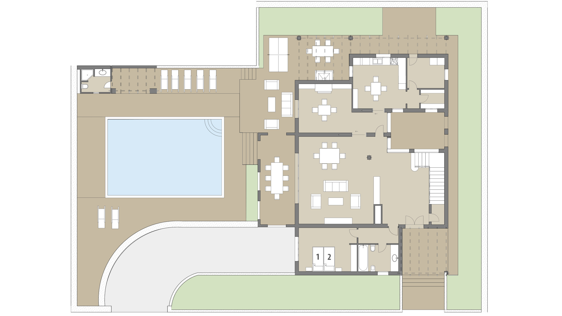 Villa Ca Nostra: Erdgeschoss