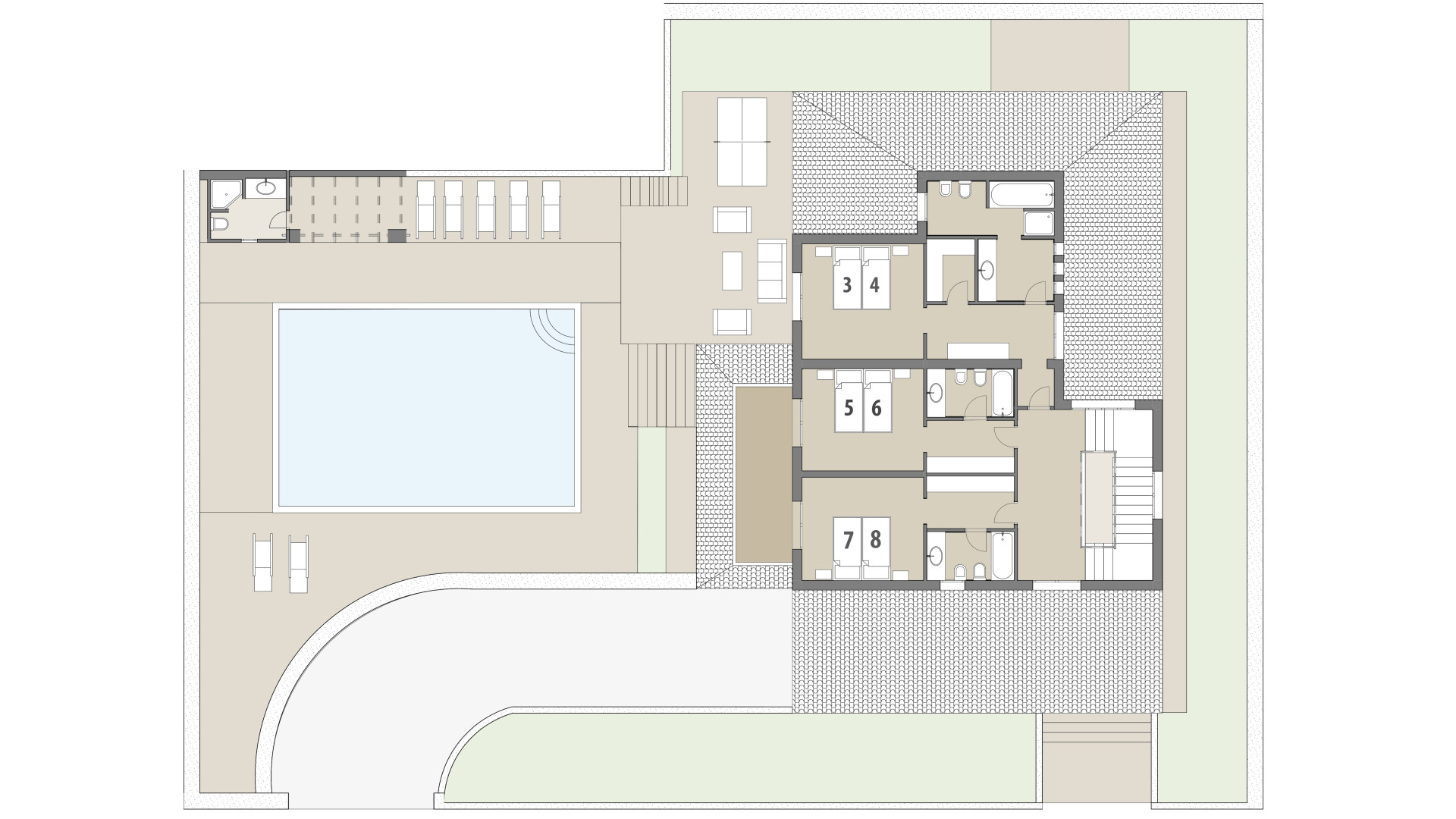 Villa Ca Nostra: Obergeschoss 1