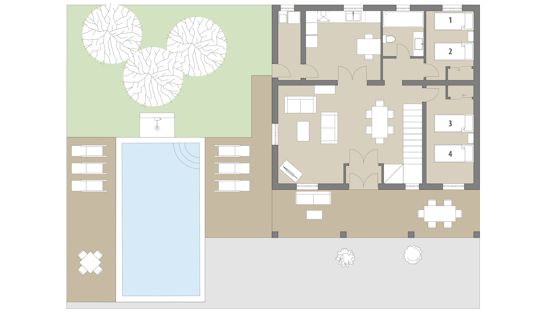 Finca Tenja: Erdgeschoss